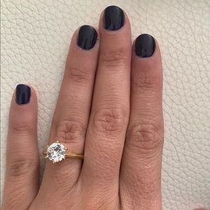 NEW solitaire Diamond 18KRGP wedding eternity band